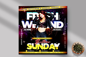 Sunday Weekend Night Instagram PSD