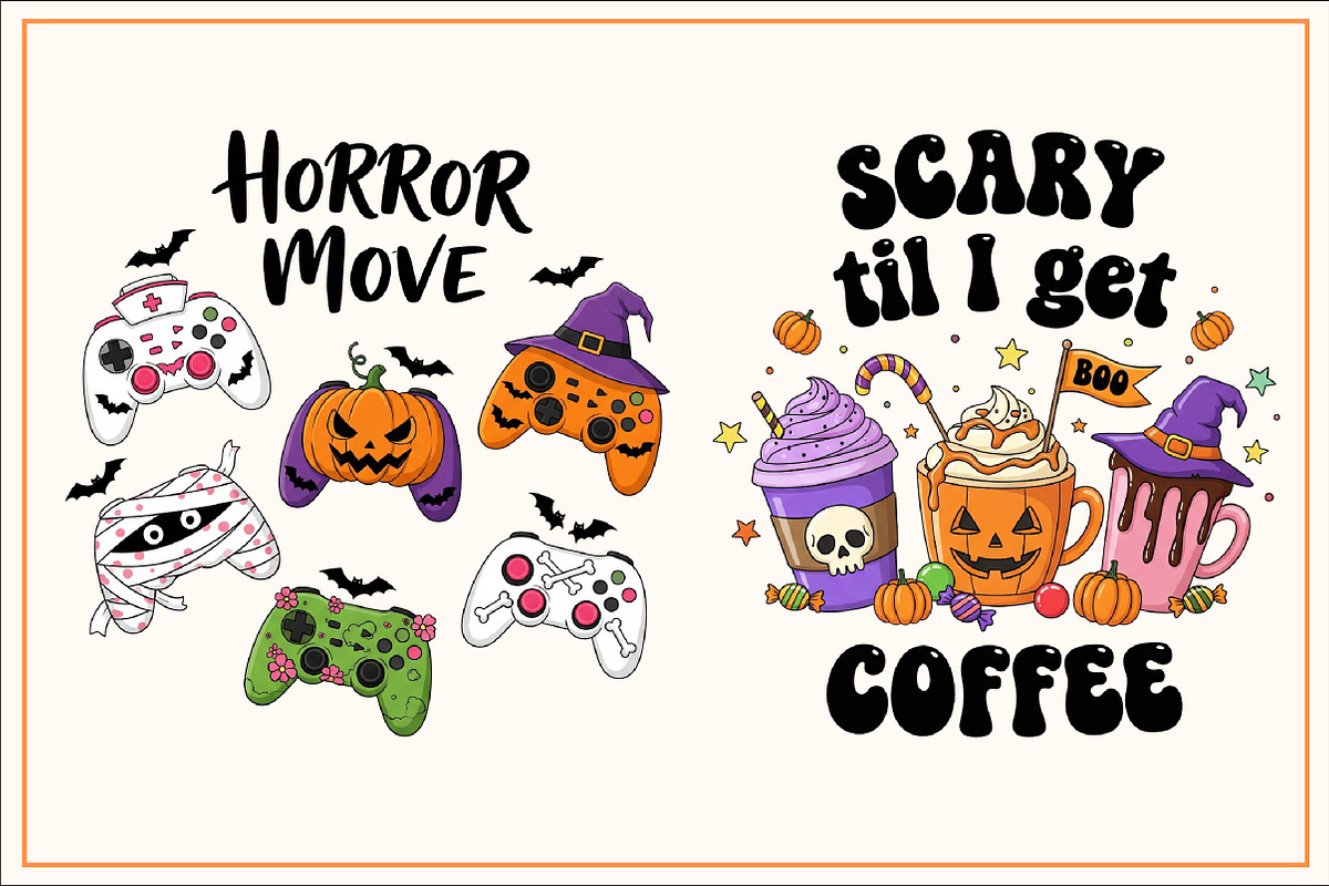 Groovy Halloween Sublimation Bundle, a Work Illustration by Dream Creation (Photo 6 of 11)
