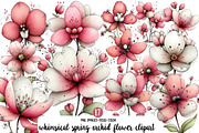 whimsical spring orchid flower clipa, an Illustration by Designworld (Thumbnail 1 of 4)
