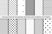 B&W dot striped seamless patterns, a Pattern Graphic by ExpressShop (Thumbnail 1 of 5)