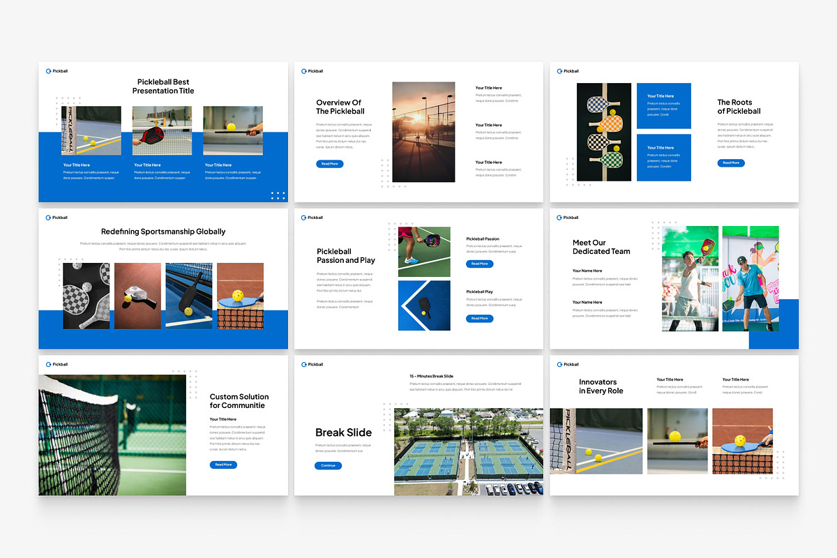 Blue Modern Pickleball Presentation, a Presentation Template by Eklip Studio (Photo 3 of 5)