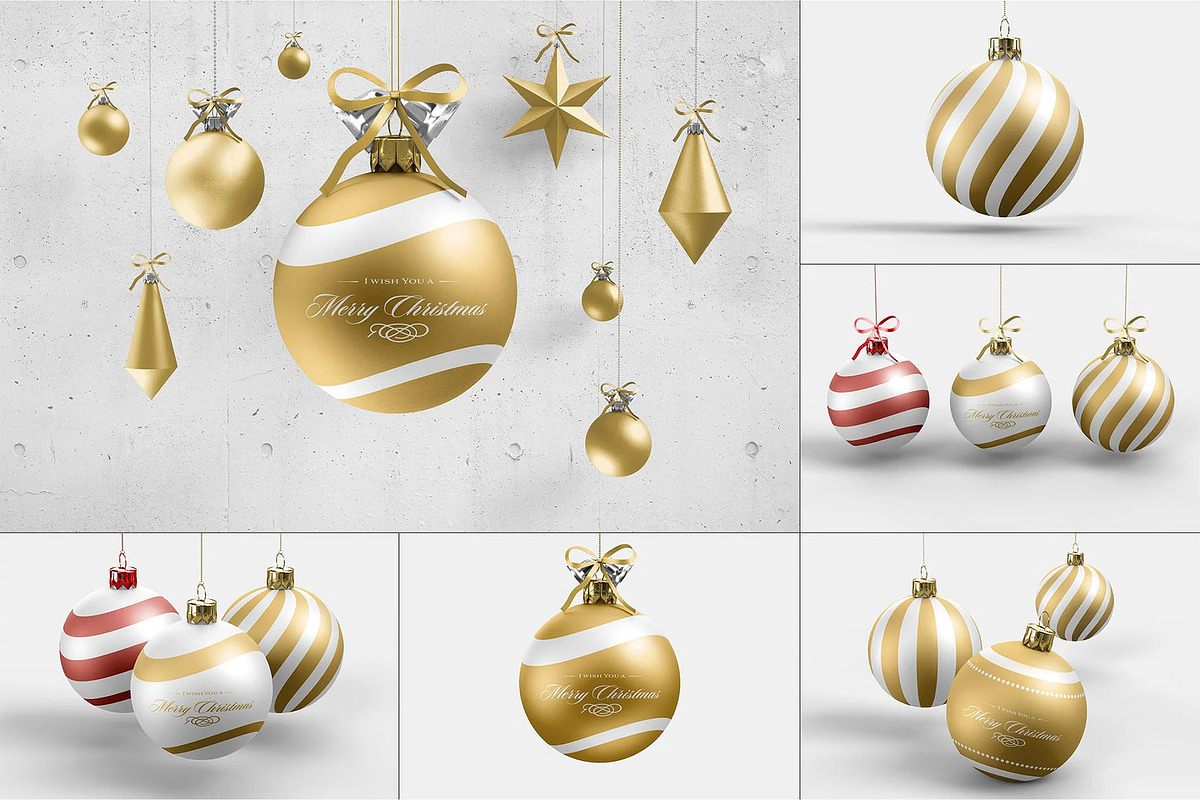 Christmas Ball Mock-up, a Product Mockup by zippypixelstudio (Photo 1 of 10)