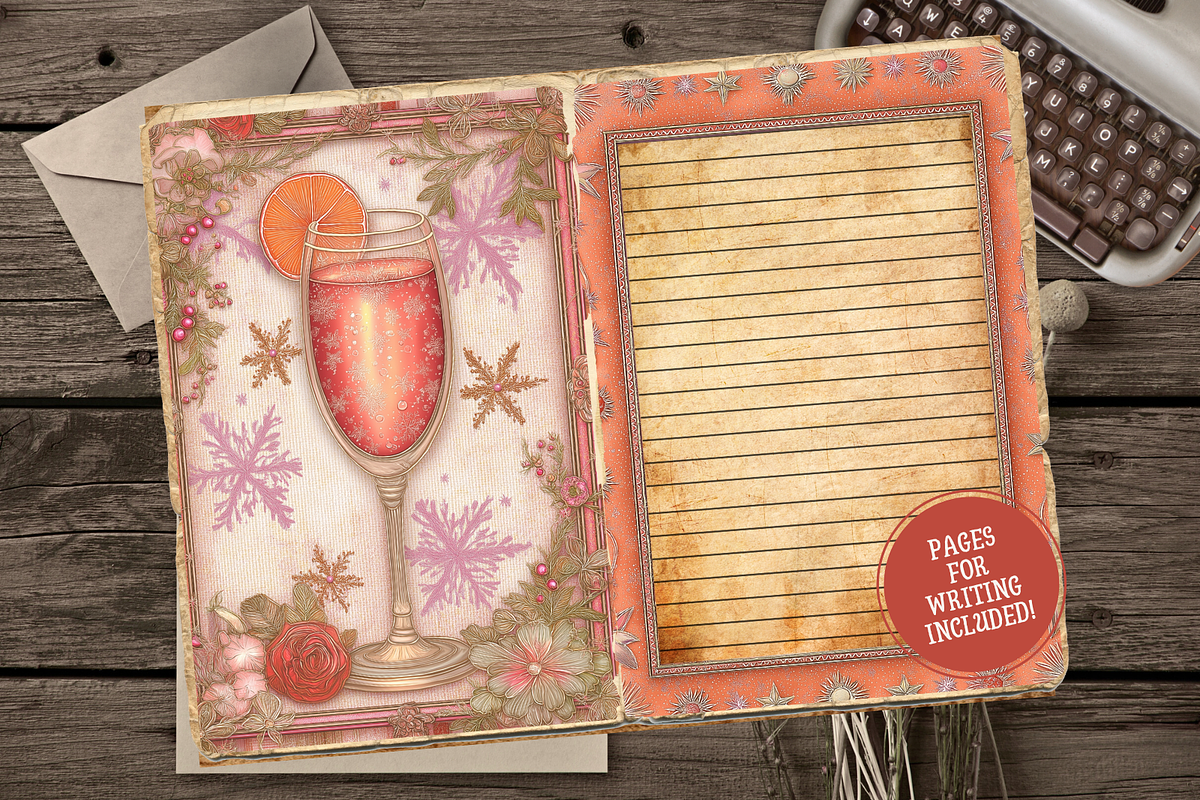 Christmas Ephemera Junk Journal Kit, a Seasonal Illustration by Print Haven Mochi Vintage (Photo 3 of 11)