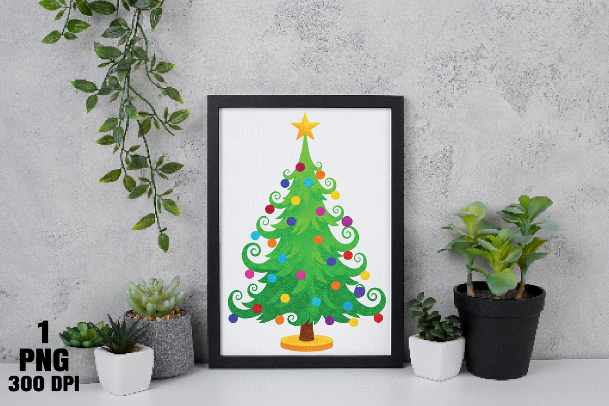 Faux sparkly glitter Christmas tree, an Illustration by Daily.Designs (Photo 5 of 5)