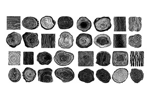 Wooden slices rings black ink sketch, an Object Illustration by Onyx
