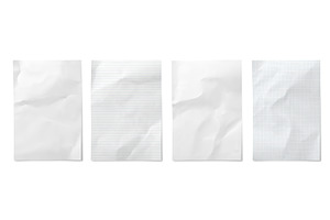 Crumbled wrinkle paper sheets, a Decorative Illustration by Vector Tradition
