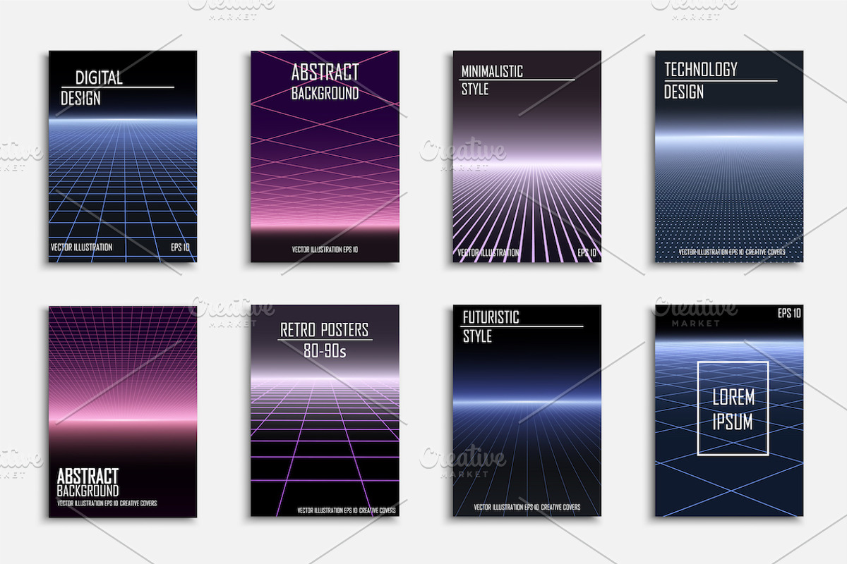 Futuristic abstract digital posters, a Business Card Template by ExpressShop (Photo 1 of 3)