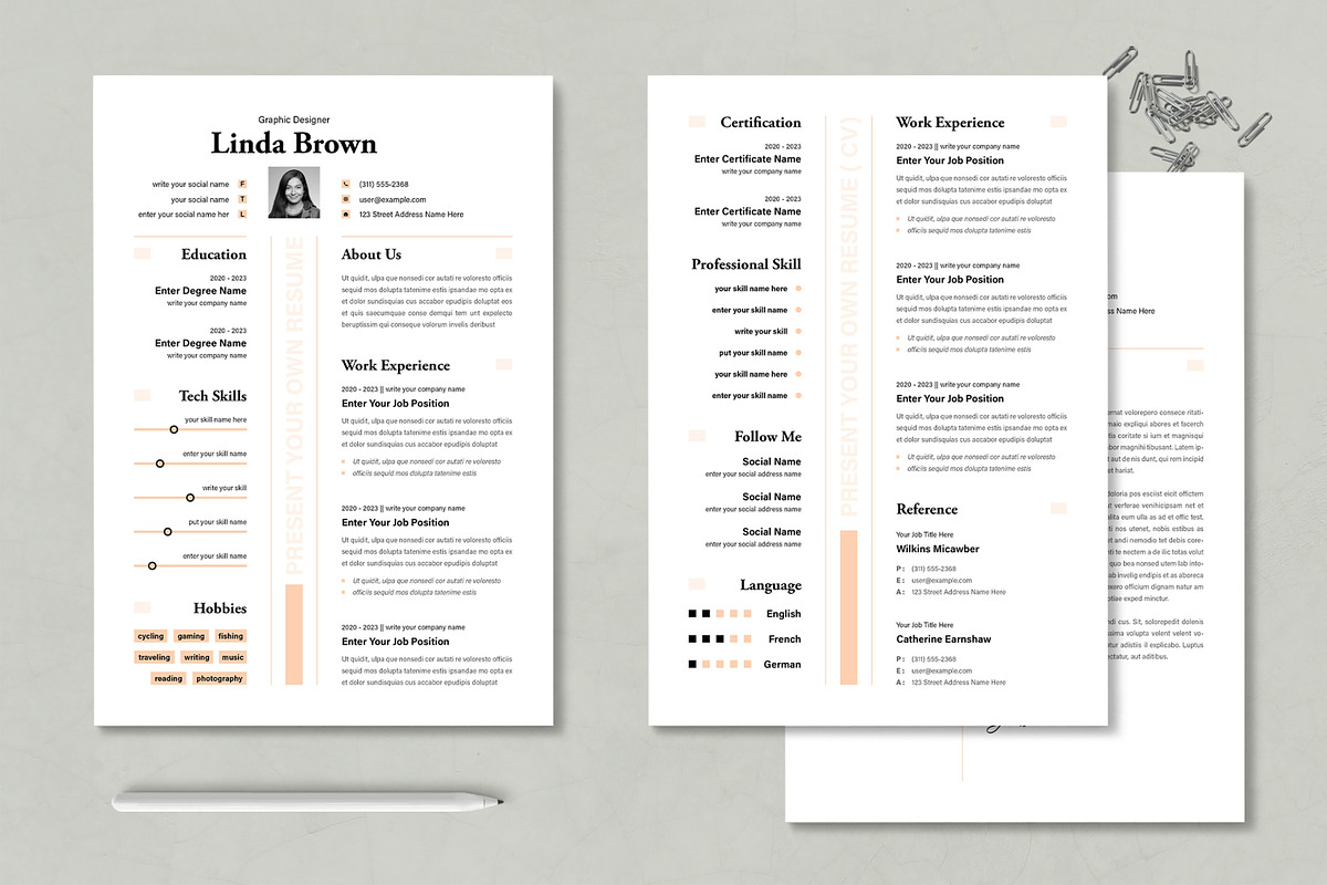 Modern Minimalist Resume Template, a Resume Template by MightyDesign (Photo 1 of 10)