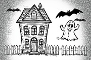 Haunted House & Pumpkin Art, an Illustration by musafir_fashion (Thumbnail 4 of 16)