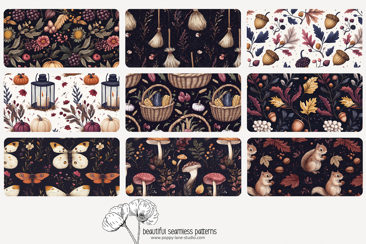 70 purple Halloween seamless pattern, a Pattern Graphic by Poppy Lane Studio (Photo 6 of 10)