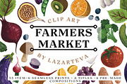 Organic Food Clipart & Branding, a Food Illustration by Illustrations Lazarteva (Thumbnail 1 of 10)