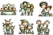 Christmas family Clipart, an Illustration by DreamArtGraphic (Thumbnail 2 of 5)