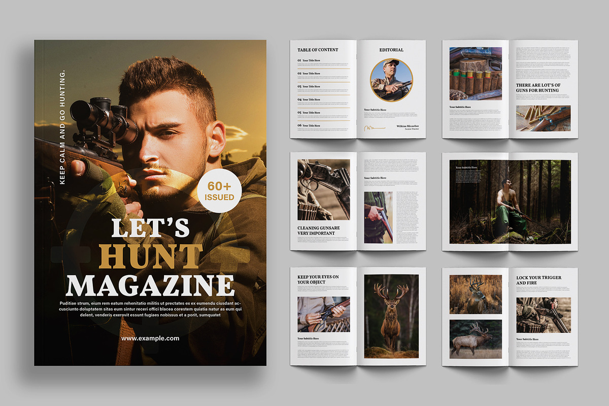 Hunting Magazine Layout Template, a Magazine Template by ContestDesign (Photo 1 of 3)