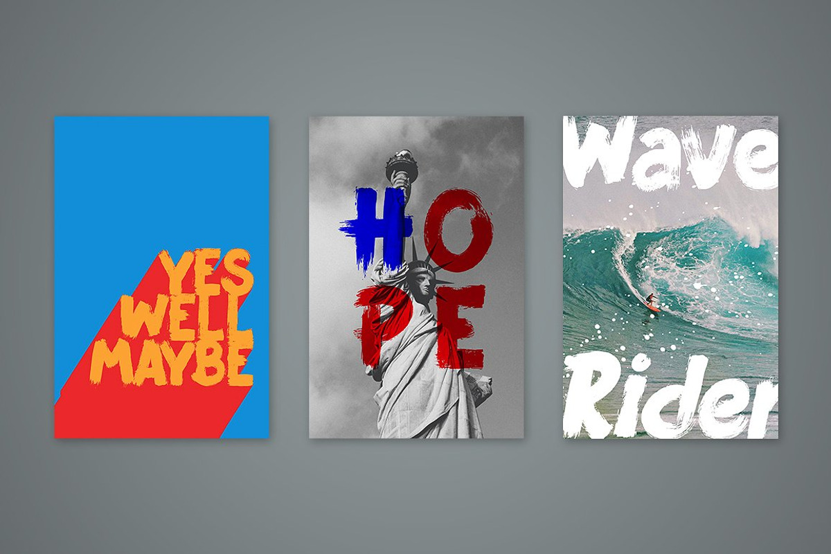 Adrenaline Brush Typeface preview 2