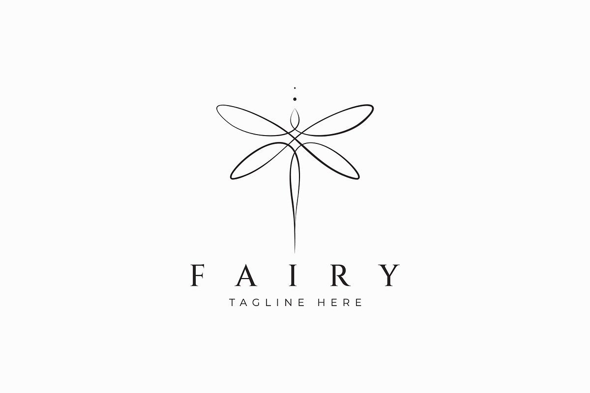 Fairy or Dragonfly Silhouette Logo, a Branding & Logo Template by Signatoro