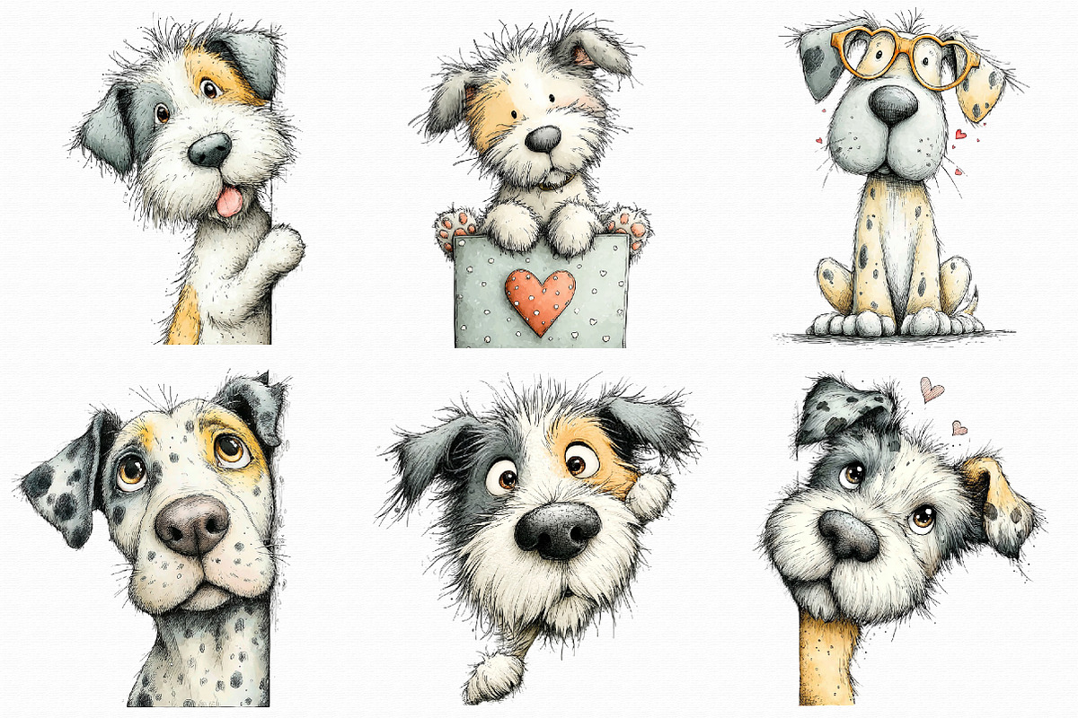 Funny Valentine Peeking Dog Clipart, an Illustration by Libby Wishes (Photo 8 of 9)