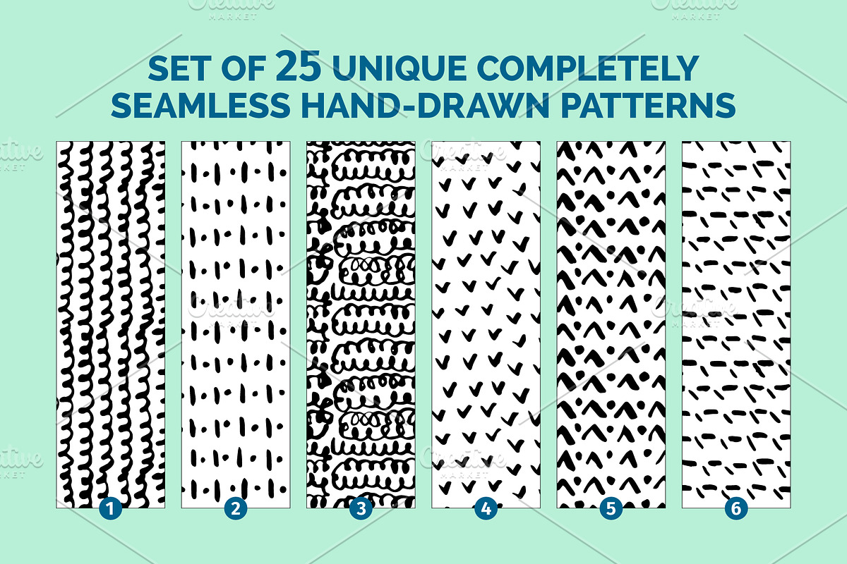 Hand Drawn Ink Patterns, a Pattern Graphic by 35lab (Photo 2 of 9)