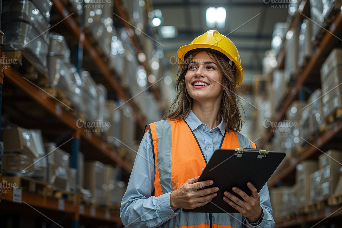 Worker holding clipboard, an Illustration by wavebreak