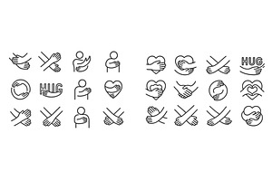 Various illustrations of hugs and, an Object Illustration by ZinetroN