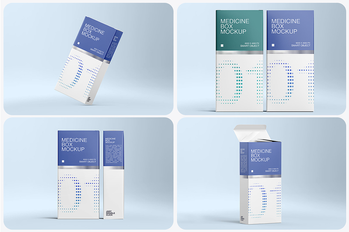 Standing Pharmaceutical Box Mockup, a Packaging Mockup by Ram Studio LLC (Photo 3 of 12)