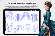 215 Victorian Dress Procreate Stamps, a Brush Add-On by Selentaori Studio (Thumbnail 9 of 12)