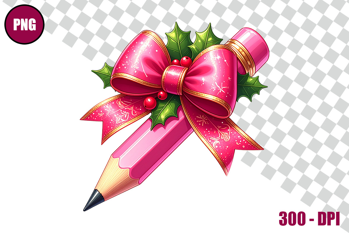 Pencil with Bow Clipart Bundle Files, a Decorative Illustration by taramija (Photo 4 of 26)