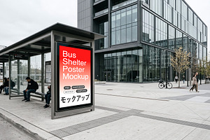 Bus Shelter Poster Mockup