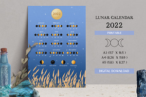 Printable Lunar Calendar 2022