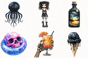 Gothic Summer Sublimation Clipart, an Illustration by OK Design (Thumbnail 5 of 5)