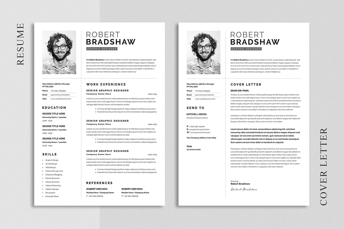Resume | Canva, Word, PPTX, PSD, Ai, a Resume Template by ArtisticLand (Photo 4 of 4)