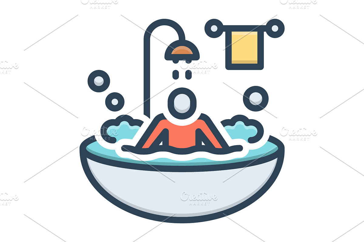 Bathing bathtub color icon, a Duotone Icon by Creative priyanka