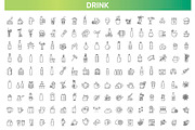Drinks line icons collection, an Outline Icon by Tettygreen (Thumbnail 1 of 4)