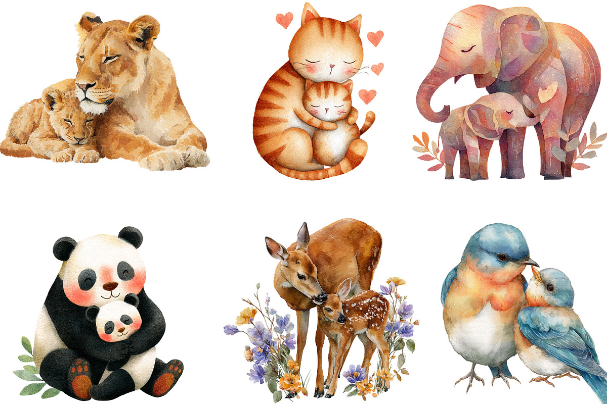 Mother's Day Clipart, Mama and Baby, an Illustration by Designking (Photo 2 of 5)