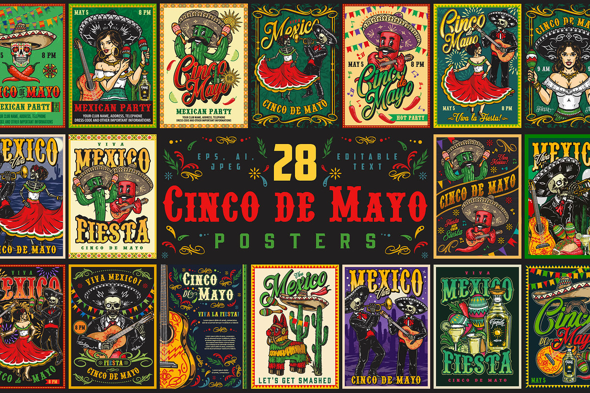28 Cinco de Mayo posters, a Brochure Template by DGIM studio (Photo 1 of 5)