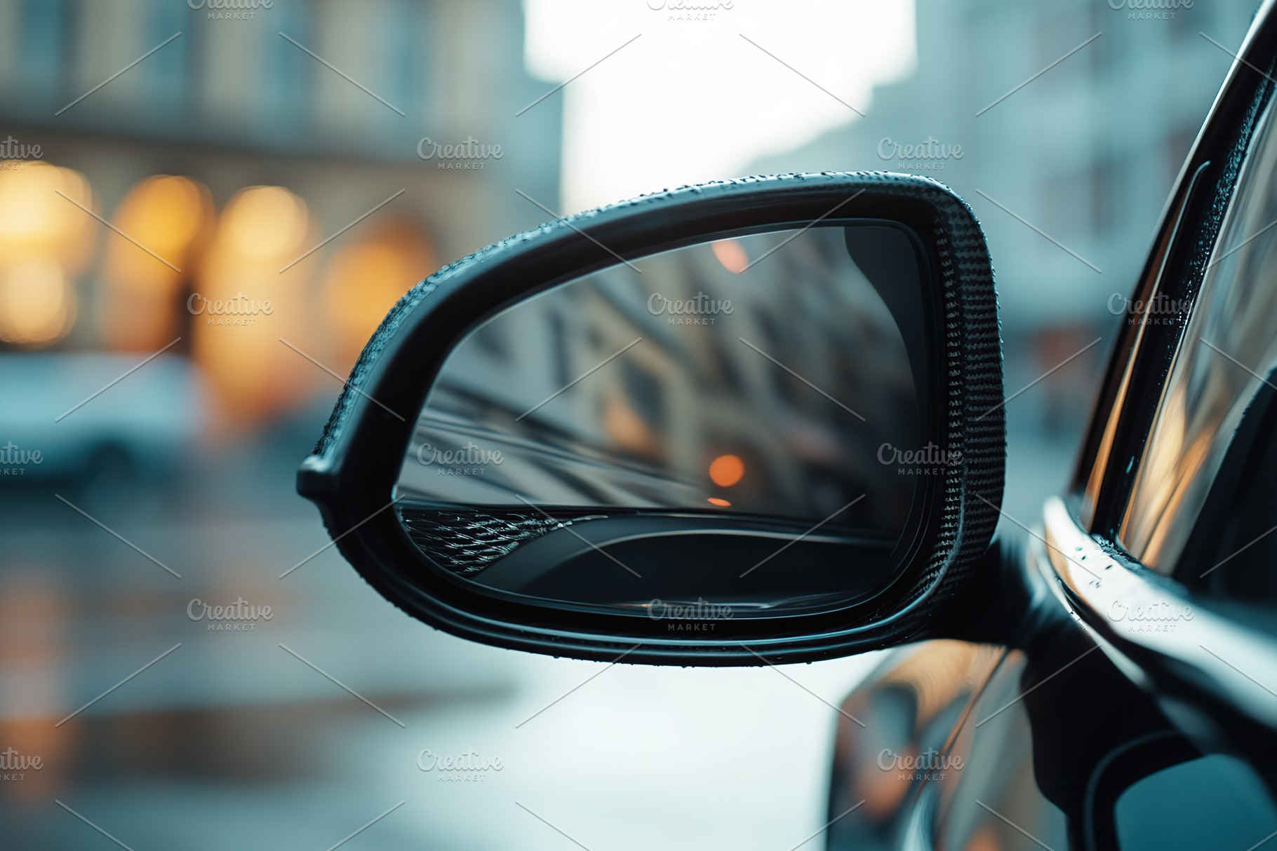 Black rear view mirror of electric car, a Transportation Photo by AlyaAnd