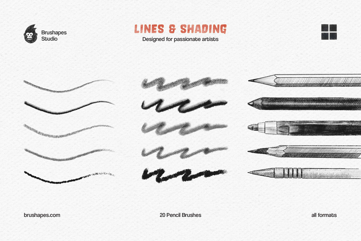 Multi App Pencil Party Brushes, a Brush Add-On by brushapes.com (Photo 2 of 10)