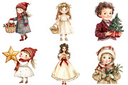 Vintage Christmas Children Clipart, a Seasonal Illustration by CitraGraphics (Thumbnail 5 of 7)