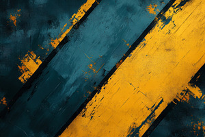 Abstract art teal yellow black paint, a Photo by Pixeness Studio