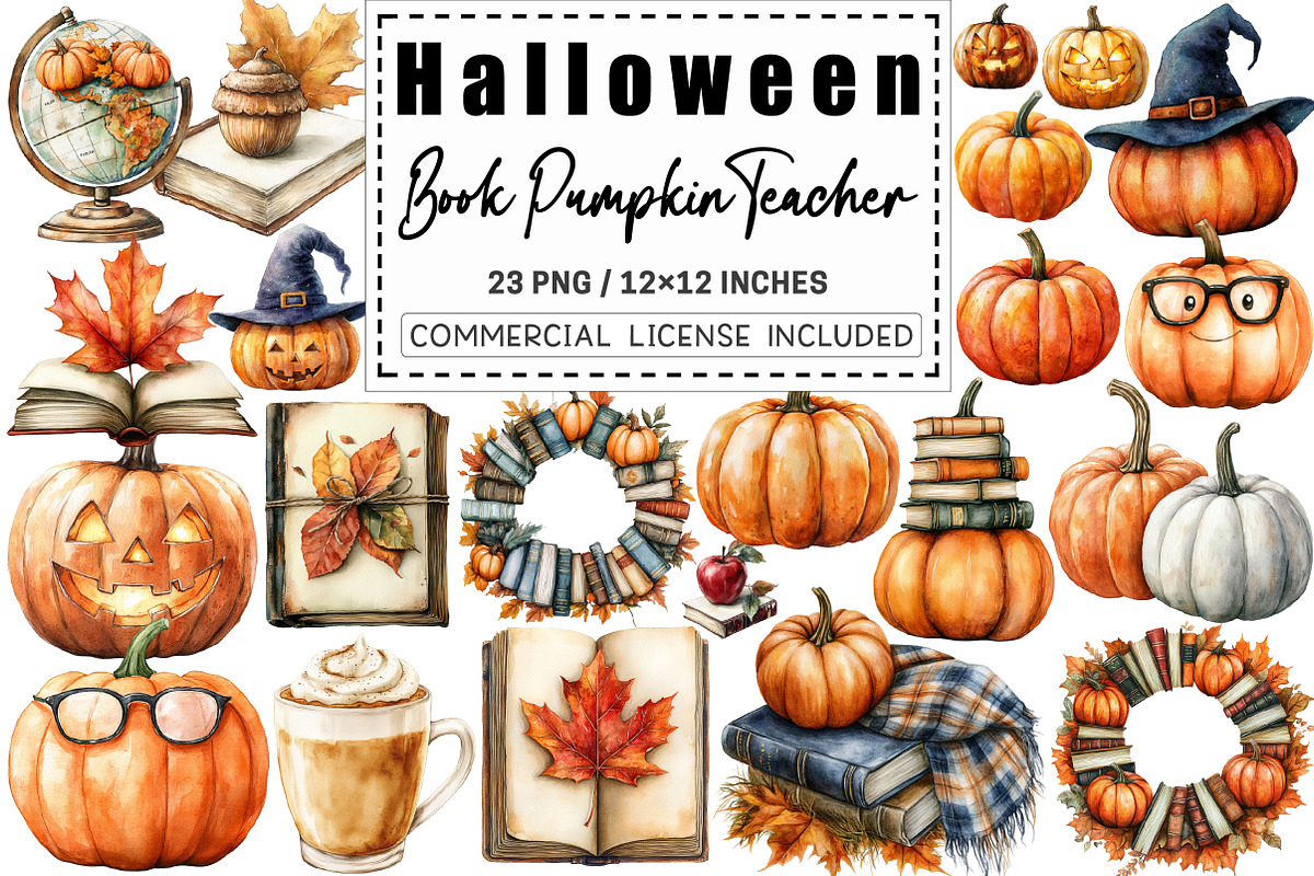 Fall Halloween Book Pumpkin Teacher, a Graphic by CitraGraphics (Photo 1 of 3)