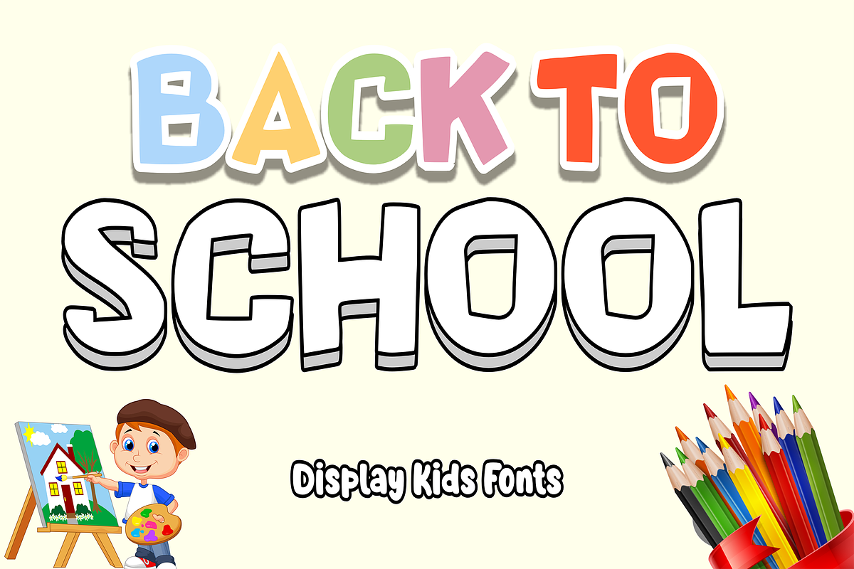 Coloring Book - Kids Font Types, a Font by KiddoGlyphs Studio (Photo 2 of 3)