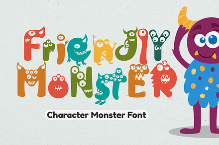 Friendly Monster - Character Font, a Font by PutraCetol Studio