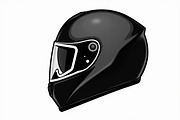 Motorcycle Helmet Silhouette Set, an Illustration by hafijul (Thumbnail 7 of 7)