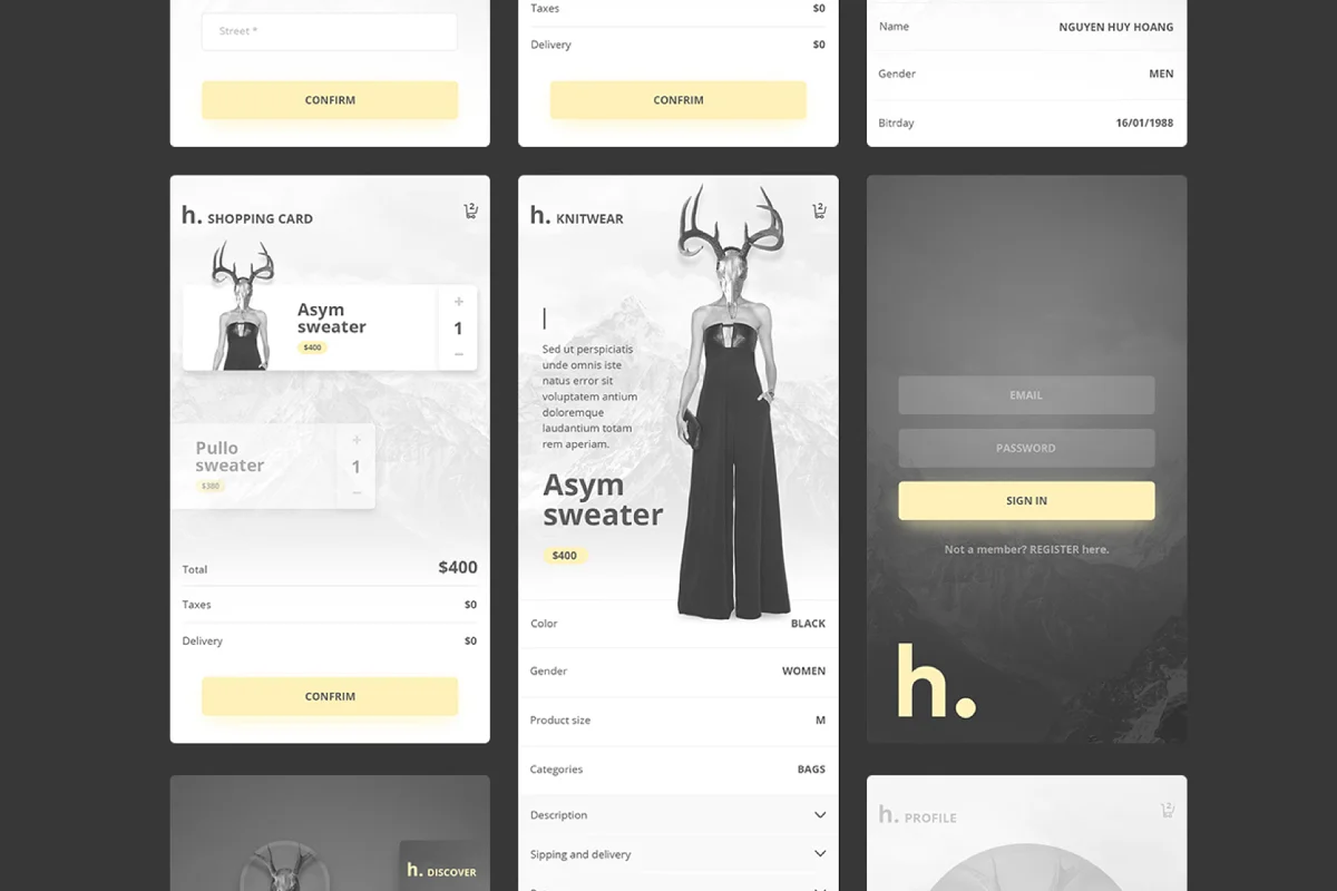 Hobi - Fashion App Design UI Kit, an App Template by Capi Product (Photo 4 of 5)