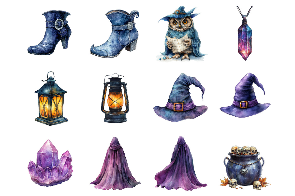 Halloween Witch Clipart, an Illustration by Design Market (Photo 3 of 3)