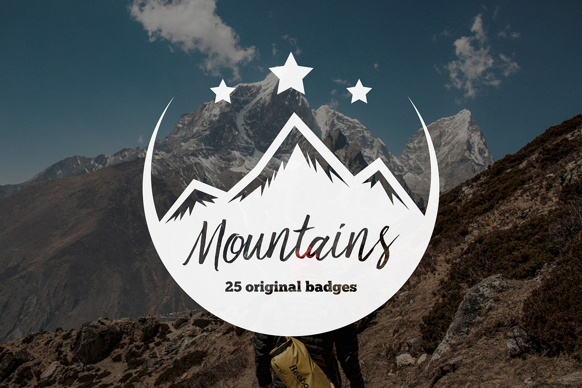 Set of Mountains Logo & Badges, a Branding & Logo Template by Lustra Frisk (Photo 1 of 3)