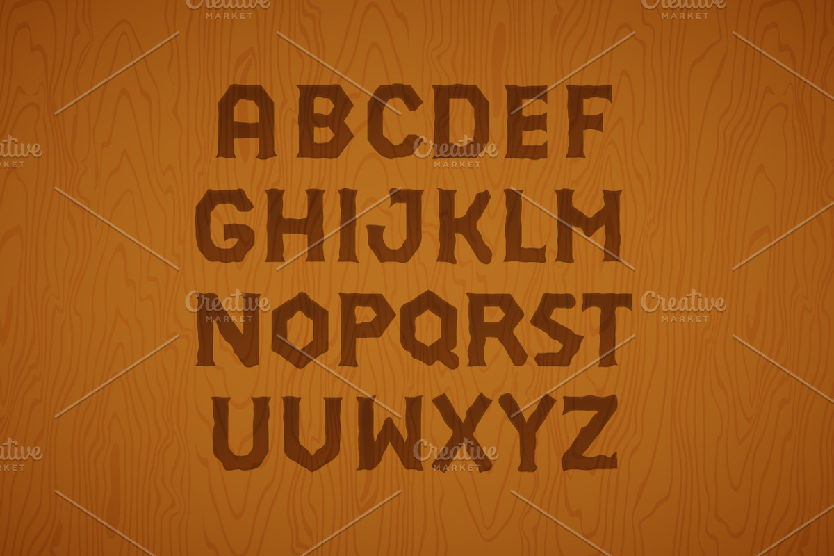 3D Font Set. Gold, wood, silver, an Object Graphic by Artha Design Studio (Photo 3 of 4)