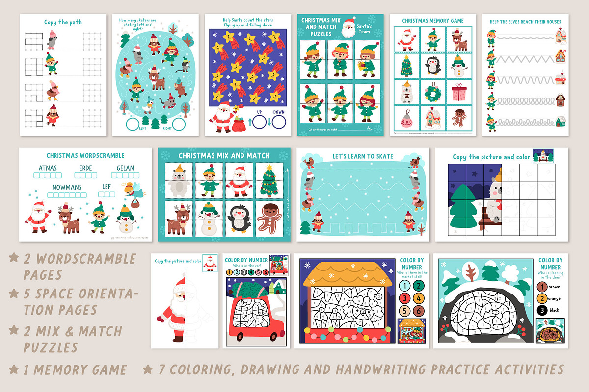 Christmas village games kit for kids, an Education Illustration by Lexi Claus (Photo 9 of 15)