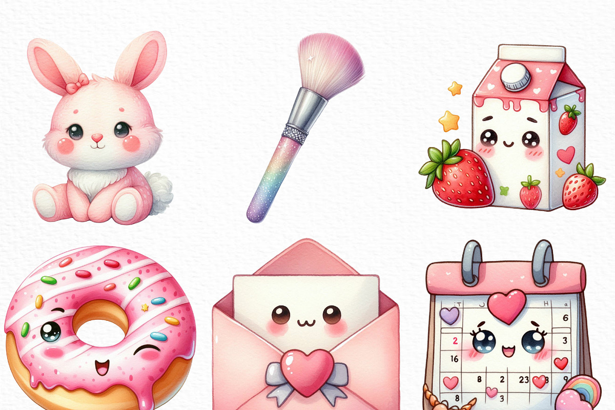 Kawaii Girly Aesthetic Clipart, an Illustration by Craft Nest (Photo 4 of 6)