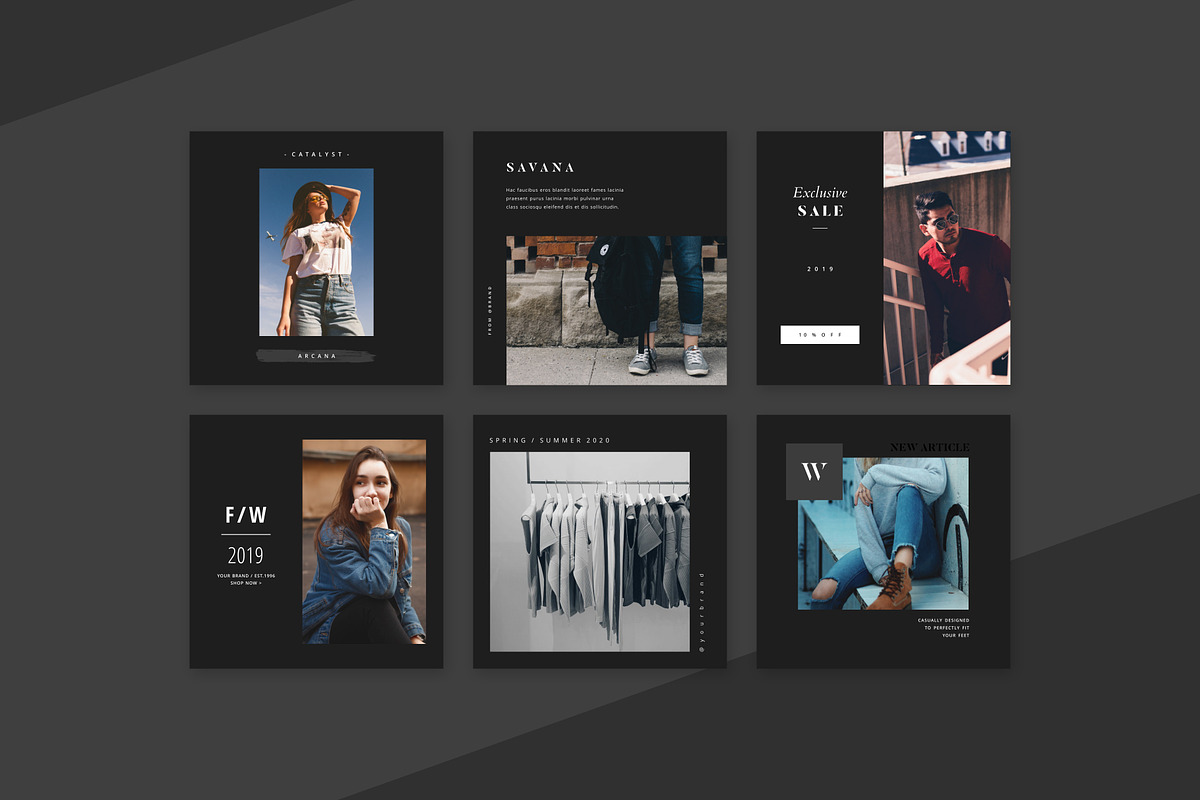 Soft Black Instagram Pack PS & Canva, a Social Media Template by Studio Siv (Photo 4 of 6)