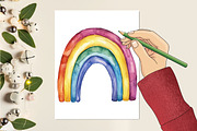 Watercolor 70'S Vibes Clipart, a Seasonal Illustration by CitraGraphics (Thumbnail 5 of 6)